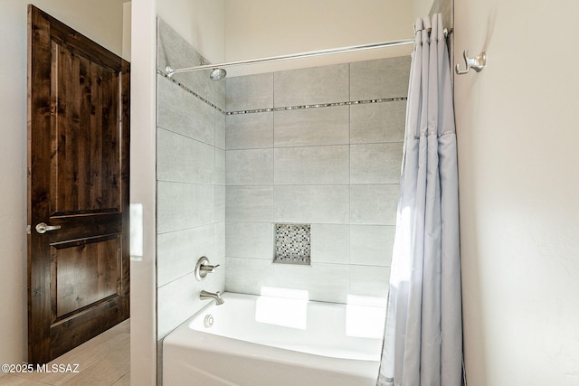 full bath featuring shower / bath combination with curtain