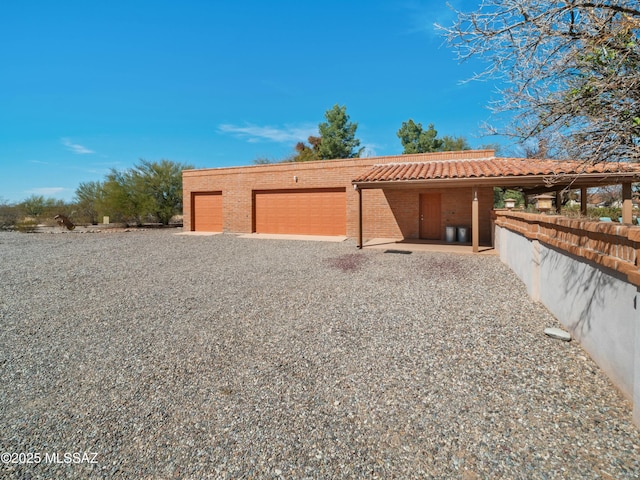 view of garage