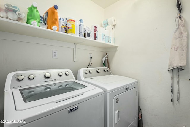 washroom with separate washer and dryer