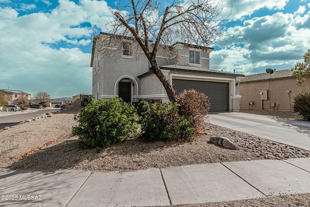 view of front of house with a garage