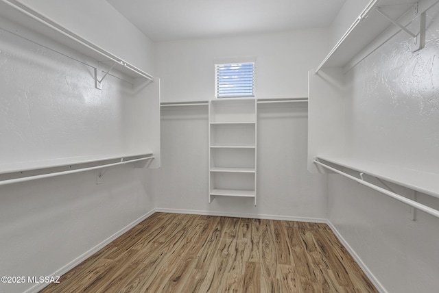 spacious closet with wood finished floors