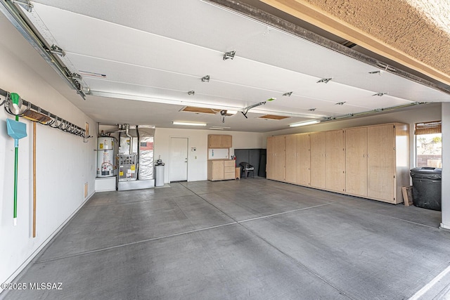 garage featuring gas water heater