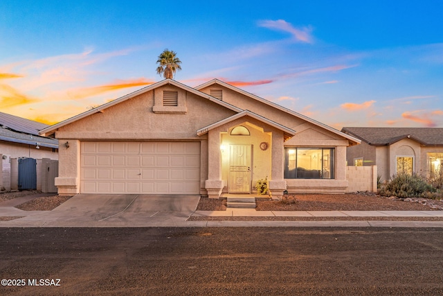 view of front of house with a garage