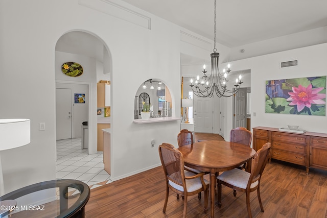 dining area with light hardwood / wood-style flooring