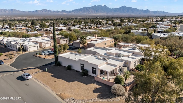 aerial view with a mountain view