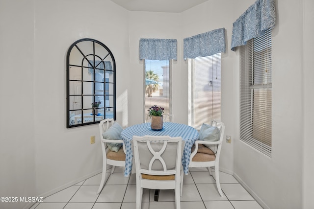 view of tiled dining room