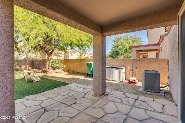 view of patio / terrace featuring central air condition unit