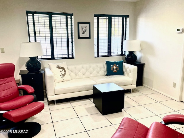 view of tiled living room