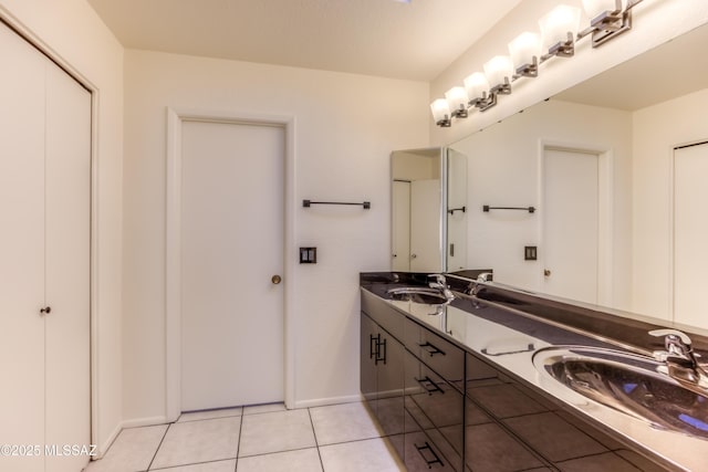 bathroom featuring tile patterned flooring and vanity