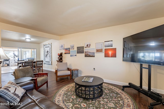 living room with wood-type flooring