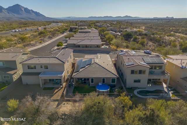 bird's eye view featuring a mountain view