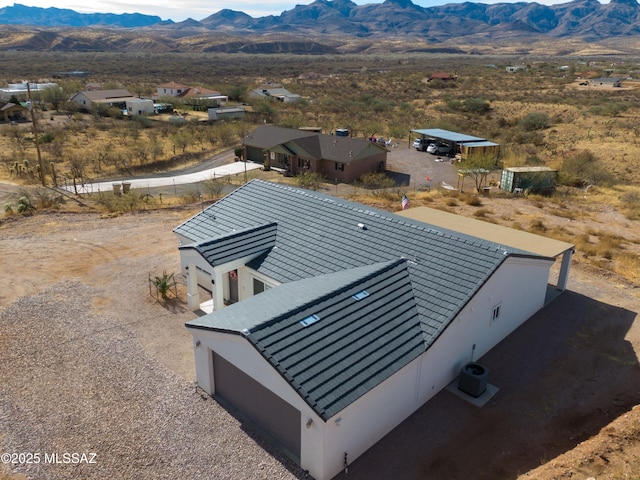 drone / aerial view with a mountain view