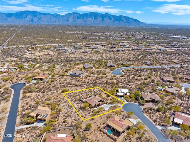 aerial view featuring a mountain view