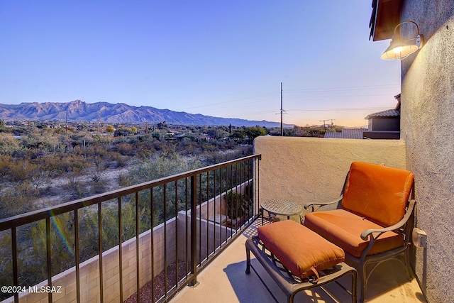 balcony with a mountain view