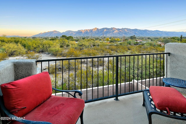 balcony with a mountain view