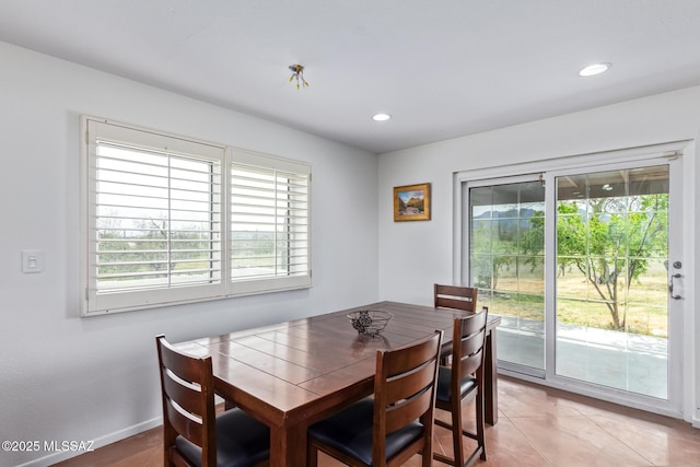 5485 N Blue Bonnet Rd, Tucson, AZ 85745 - dining space featuring recessed lighting, baseboards, and light tile patterned floors