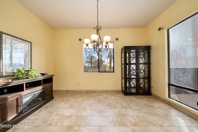 dining room featuring an inviting chandelier