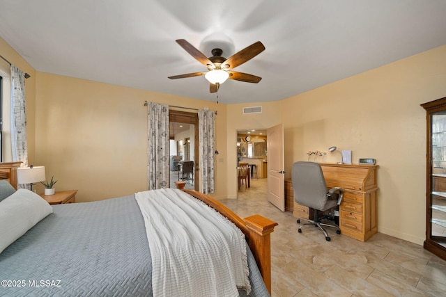 bedroom with ceiling fan