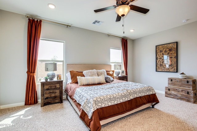 bedroom featuring ceiling fan