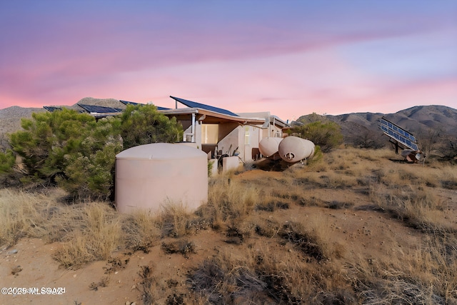 exterior space with a mountain view