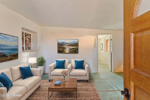 view of tiled living room