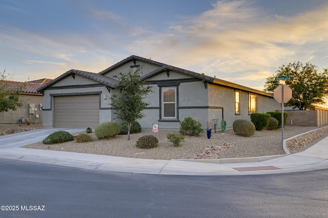 ranch-style home with a garage