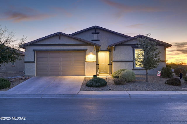 view of front of home featuring a garage