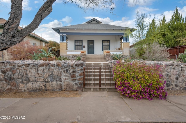 view of front of home with covered porch