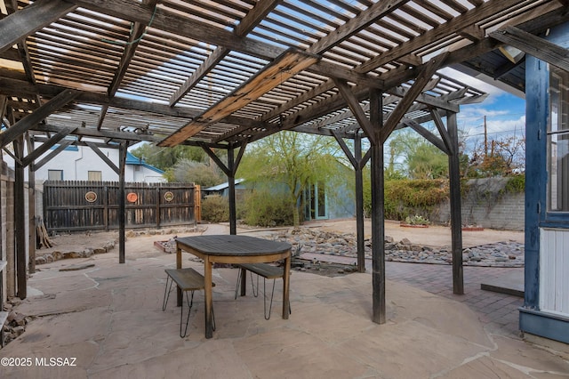 view of patio with a pergola