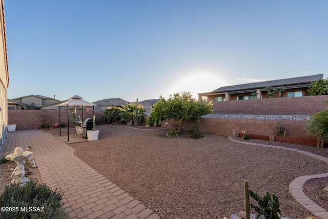 view of yard with a patio area