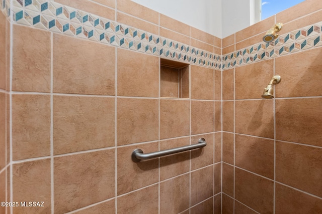 interior details with tiled shower