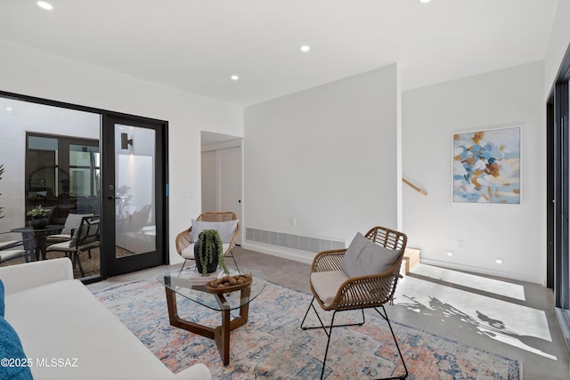 living room with french doors