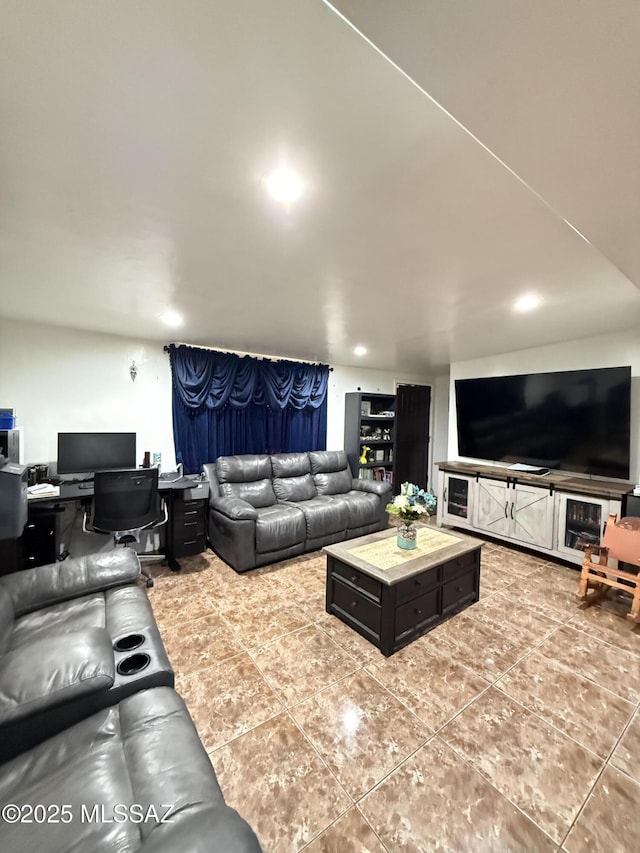 view of tiled living room
