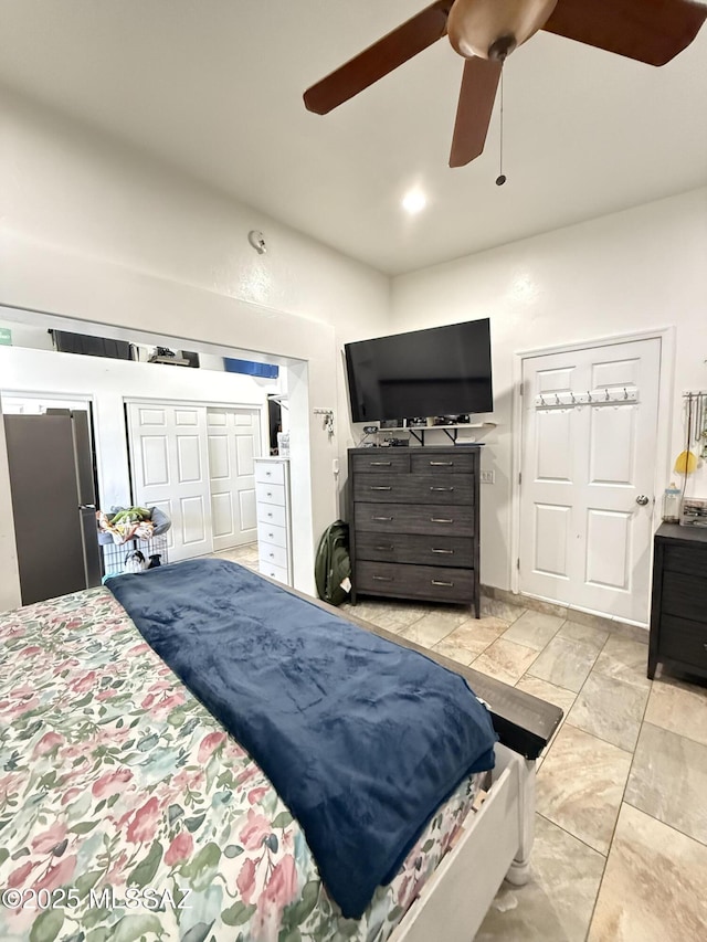 bedroom with ceiling fan
