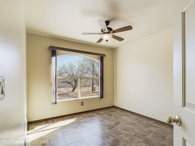 empty room featuring ceiling fan