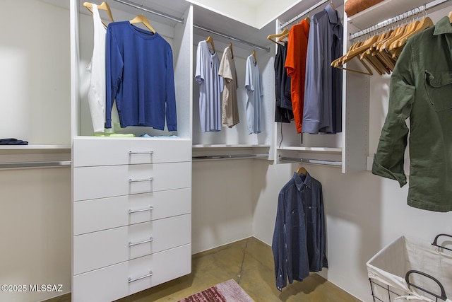 view of walk in closet