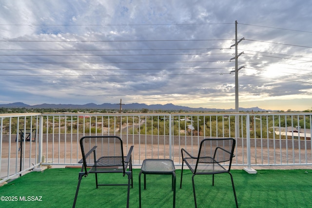 1061 W Roller Coaster Rd, Tucson, AZ 85704 - patio terrace at dusk featuring a mountain view