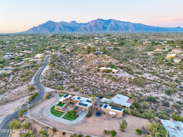 1061 W Roller Coaster Rd, Tucson, AZ 85704 - aerial view at dusk with a mountain view