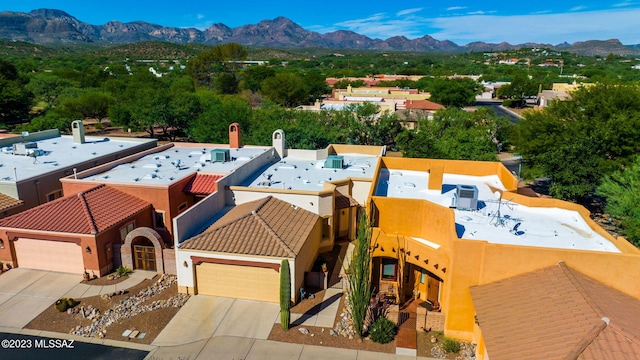 aerial view with a mountain view