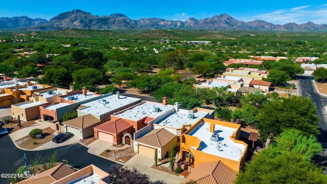 drone / aerial view with a mountain view