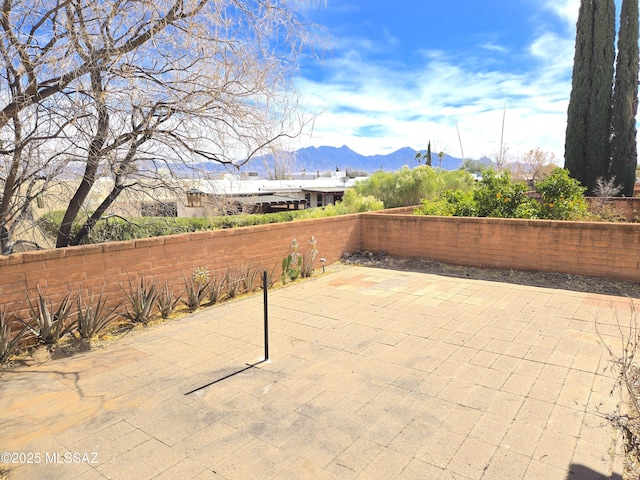 290 N Paseo De Los Conquistadores, Green Valley, AZ 85614 - fenced backyard featuring a mountain view and a patio