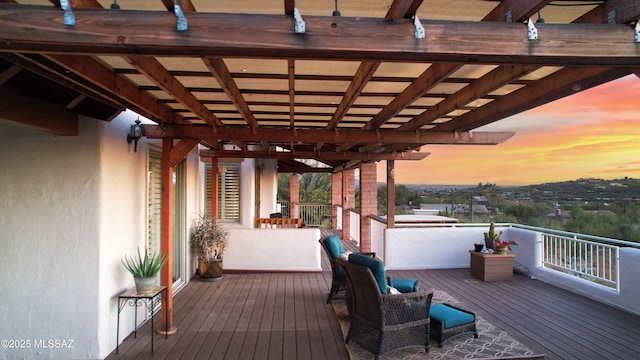 view of deck at dusk