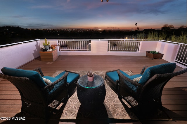 view of deck at dusk