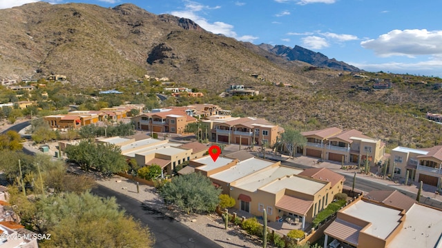 aerial view with a mountain view