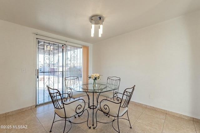 view of tiled dining area