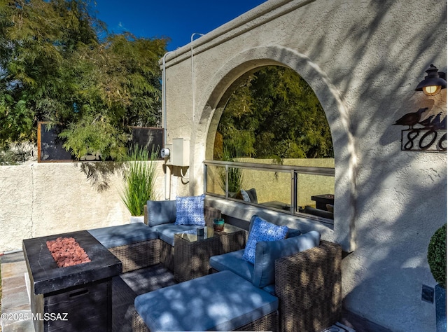 view of patio / terrace featuring an outdoor living space