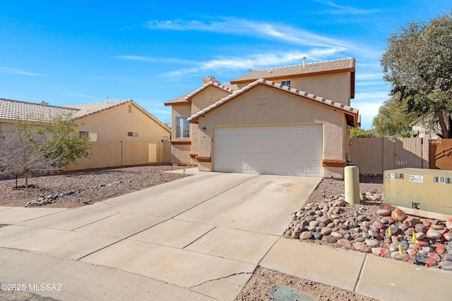 view of side of home with a garage