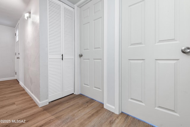 hall featuring light wood-type flooring