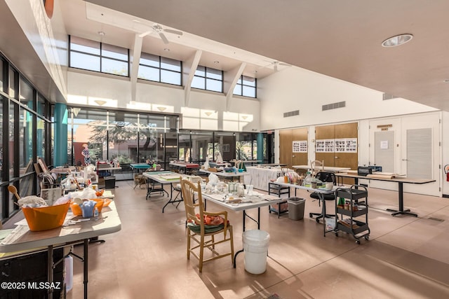 building lobby featuring visible vents