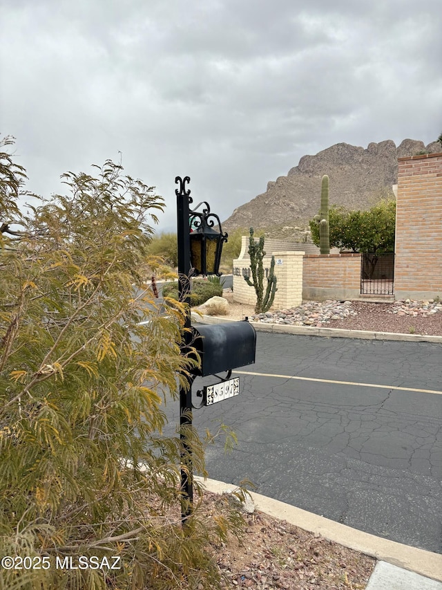 view of road with a mountain view